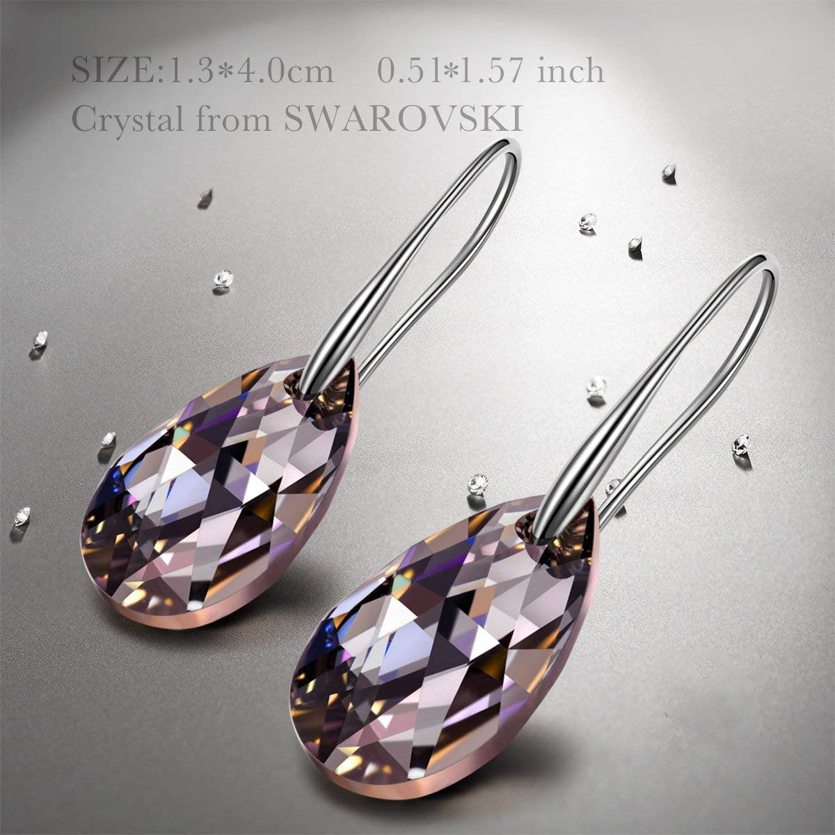 Vivid Light Crystal Drop Earring ITALY Design