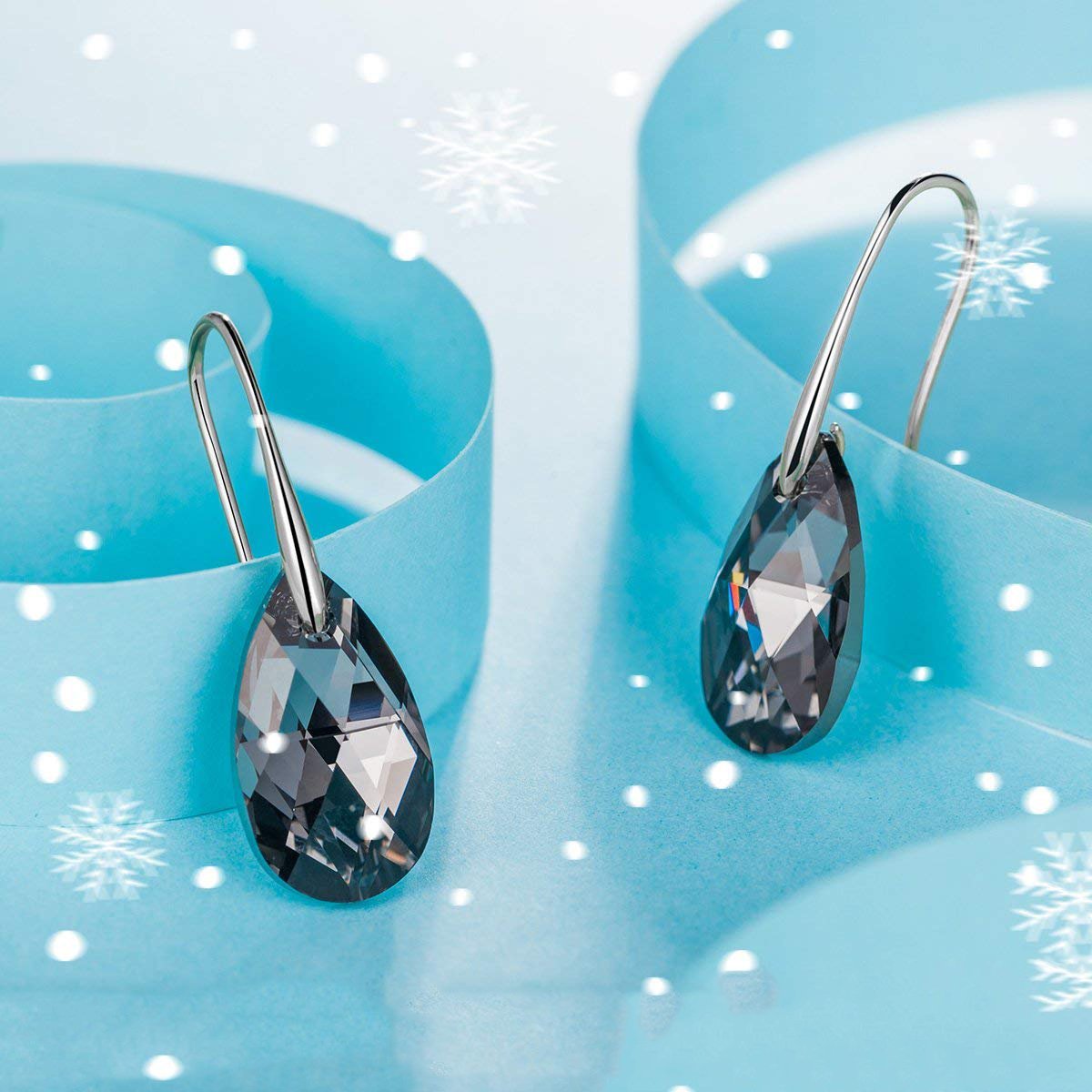 Vivid Light Crystal Drop Earring ITALY Design