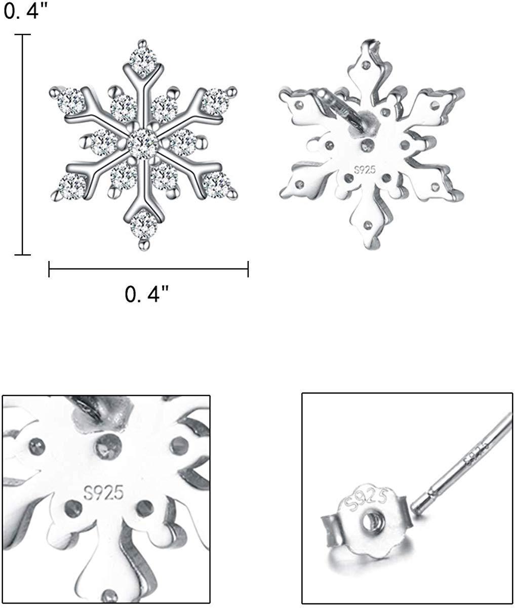 Snowflake for Winter Pave Stud Earrings ITALY Design
