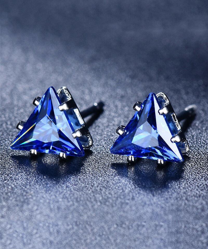 5 Piece Assorted Earring Set made With Crystals with Luxe Box - Sapphire ITALY Design
