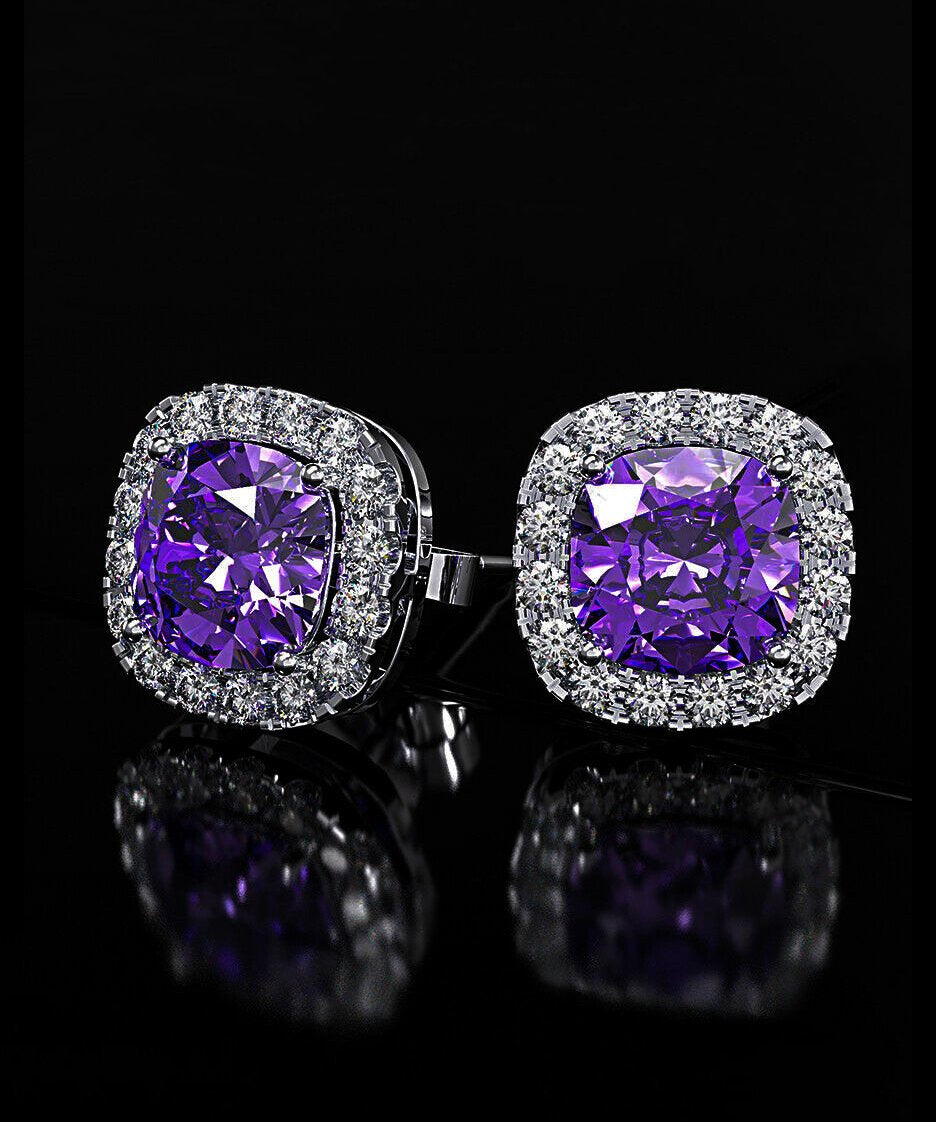 5 Piece Assorted Earring Set made With Crystals with Luxe Box - Amethyst ITALY Design
