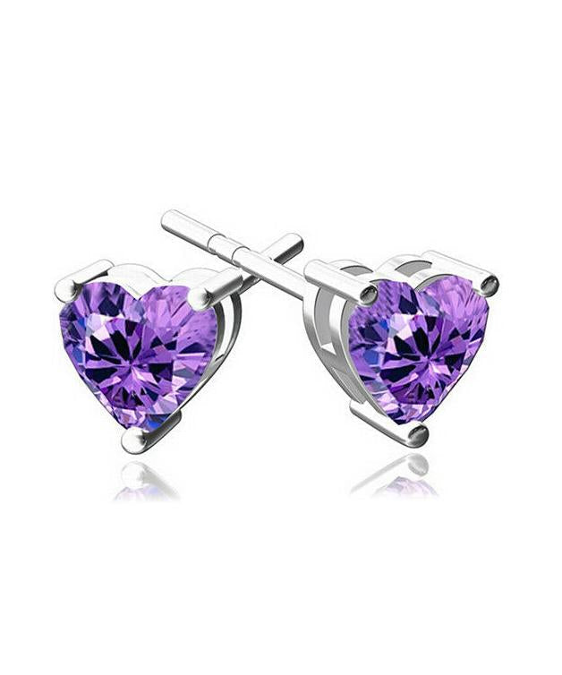 5 Piece Assorted Earring Set made With Crystals with Luxe Box - Amethyst ITALY Design