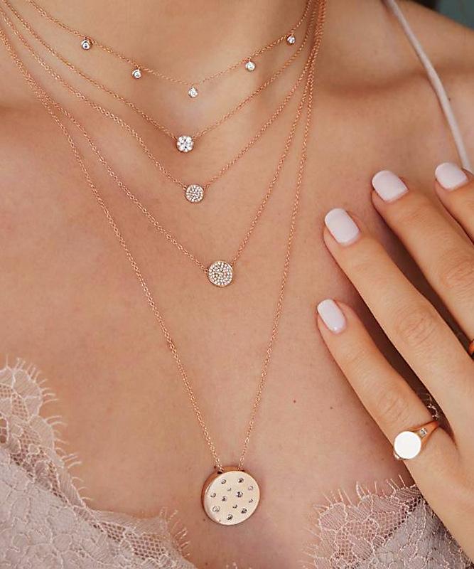 5 Piece Disc Drop Necklace in Goldtone ITALY Design