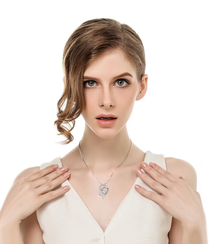 Mother's Day! I Love You To The Moon & Back Elements Necklace in 14K White Gold