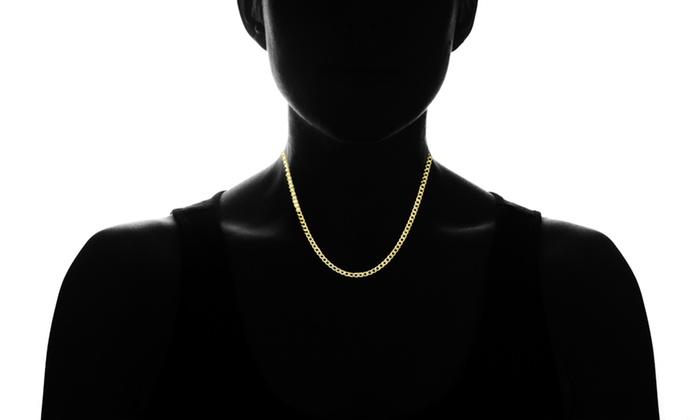 Unisex Solid Italian Curb Chain in Goldtone Tone