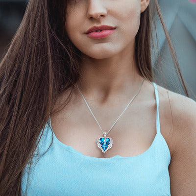 3.00 Cttw Rainbow Aurora Borealis Gemstone Heart Necklace in Silvertone (8+ Options)