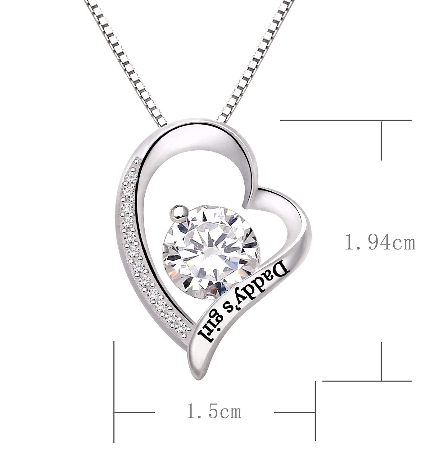 "Daddys Girl" Heart Necklace Embellished with Swarovski Crystals in Silvertone, Necklace, Riakoob Jewelry, Riakoob Jewelry jewelryjewelry deals, swarovski crystal jewelry, groupon jewelry,, jewelry for mom,