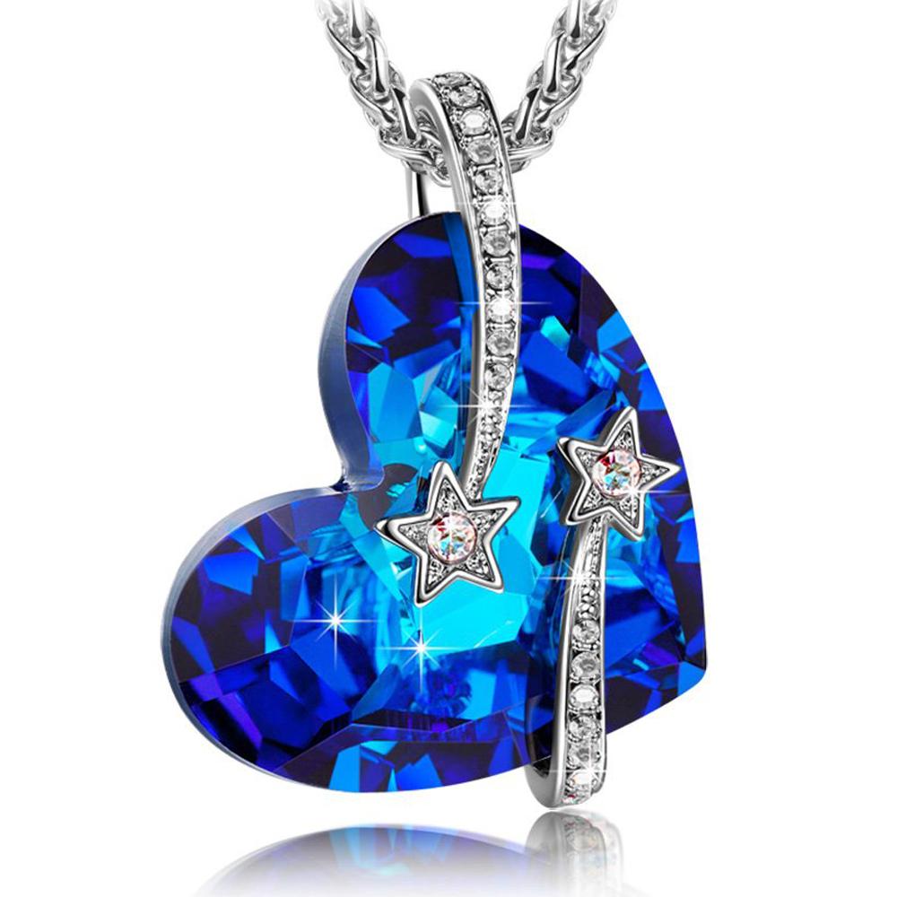 Bermuda Blue Elements Stars in the Sky Pendant Necklace in 14K White Gold