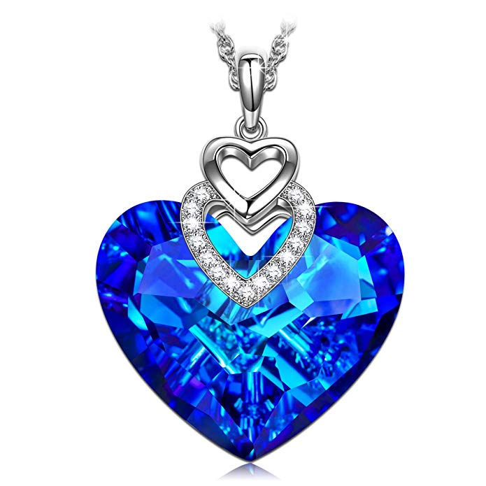 Heart of the Ocean Necklace in Rhodium Tone