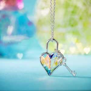 3.00 Cttw Rainbow Aurora Borealis Gemstone Heart Necklace in Silvertone (8+ Options)