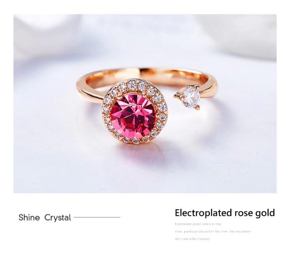 Twisted Pink Luxe Elements Circular Halo Adjustable Ring ITALY Design