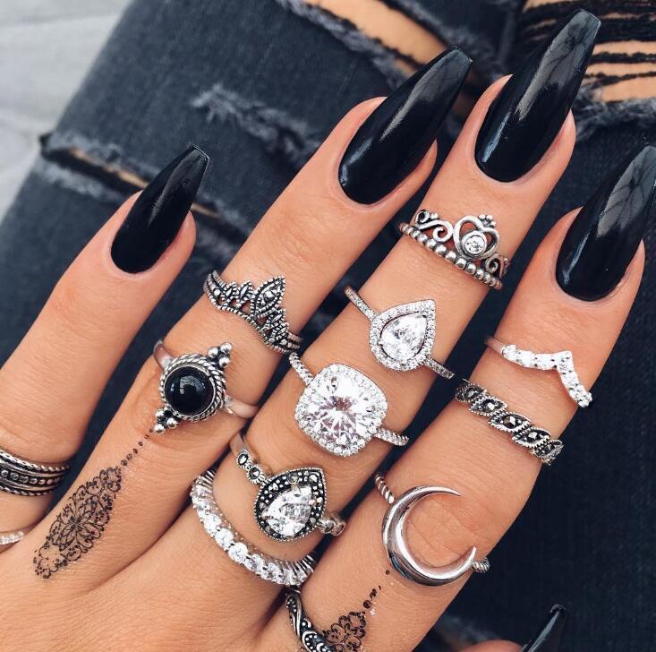 With Luxe Crystals Silvertone Ring ITALY Design