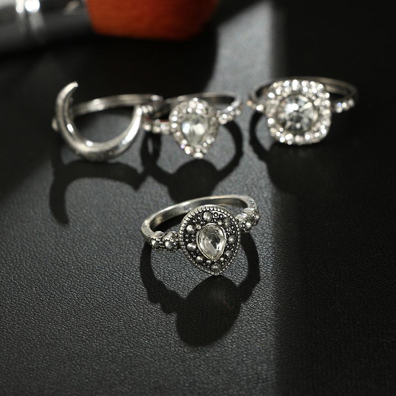 With Luxe Crystals Silvertone Ring ITALY Design