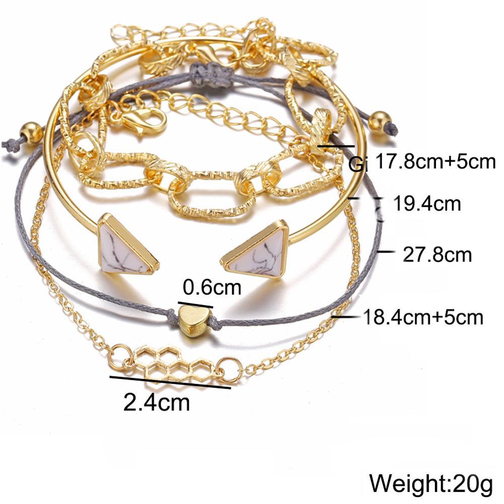 4 Piece Chain Bracelet Set Goldtone Bracelet ITALY Design