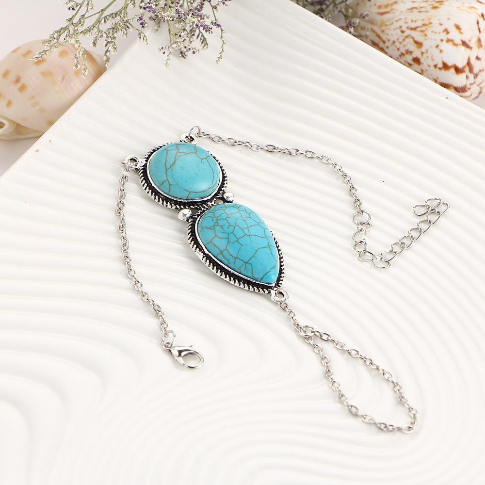 Turquoise Hand Bracelet Goldtone Bracelet ITALY Design