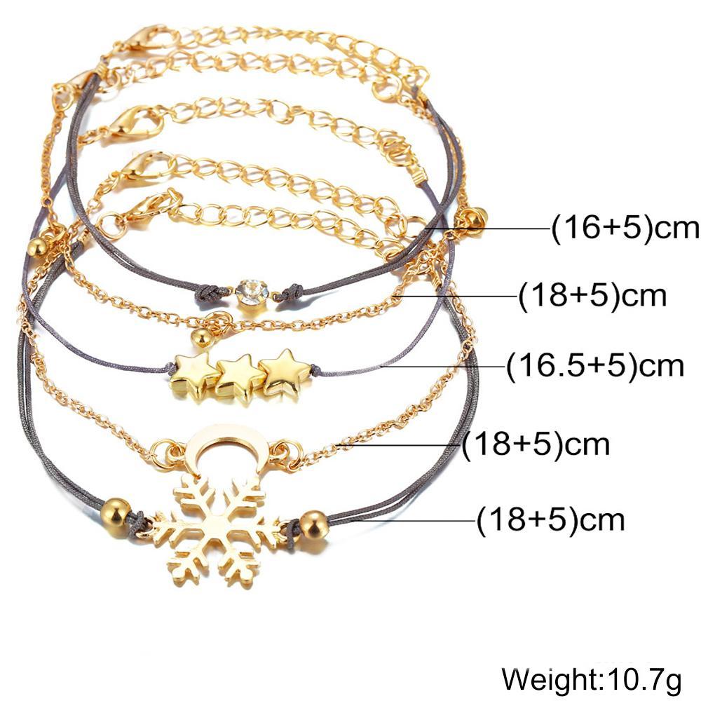 5 Piece Blue Winter Bracelet Set With Crystals Silvertone Bracelet ITALY Design