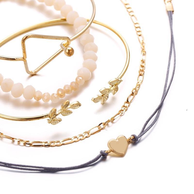 5 Piece Geo Set Goldtone Bracelet in Goldtone ITALY Design