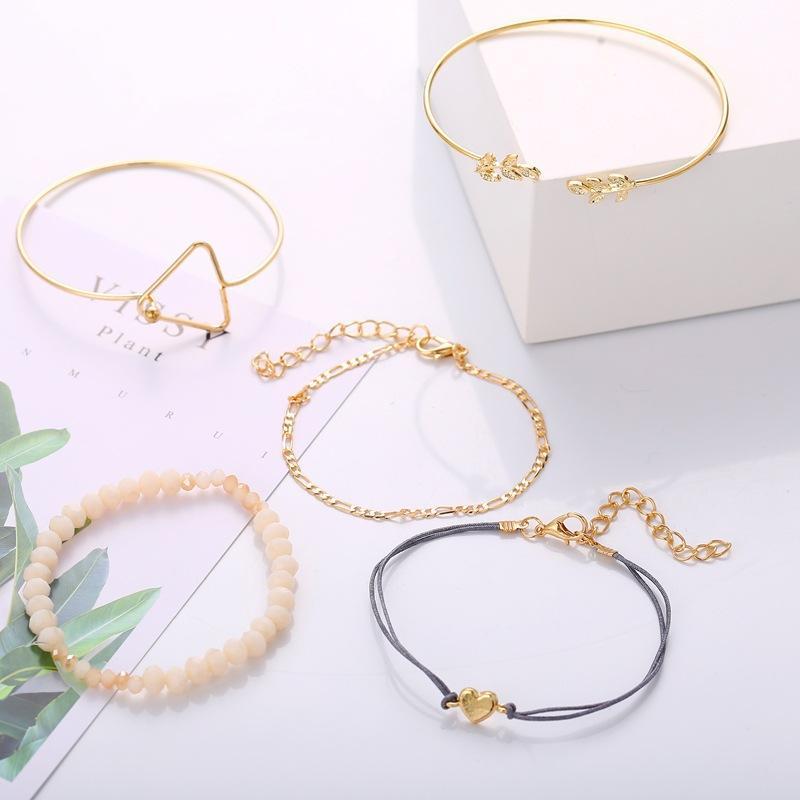 5 Piece Geo Set Goldtone Bracelet in Goldtone ITALY Design