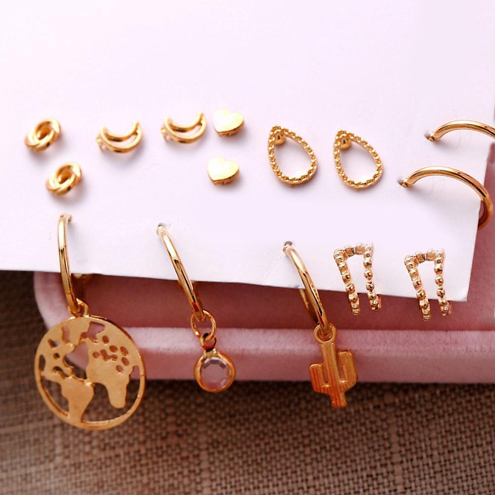 9 Piece Earring Set Goldtone Earring in Goldtone ITALY Design