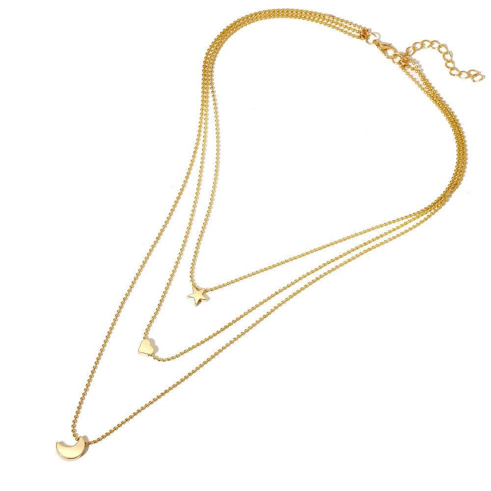 3 Piece Celestial Drop Necklace Goldtone Necklace in Goldtone ITALY Design
