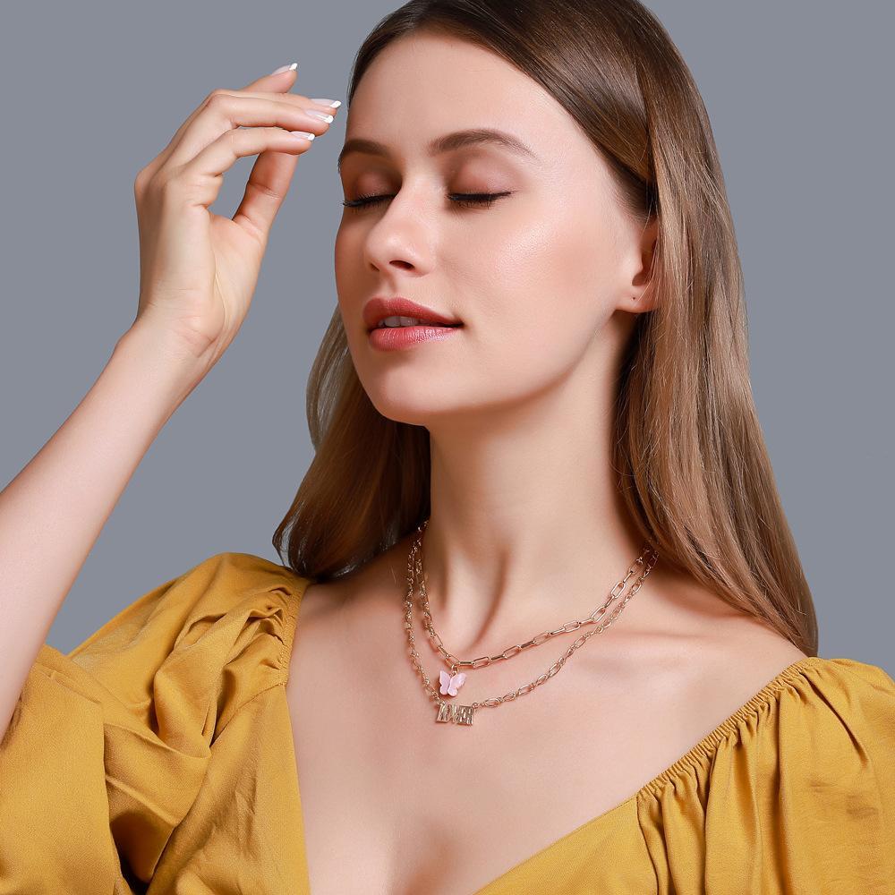 2 Piece Butterfly Lover Necklace Goldtone Necklace ITALY Design
