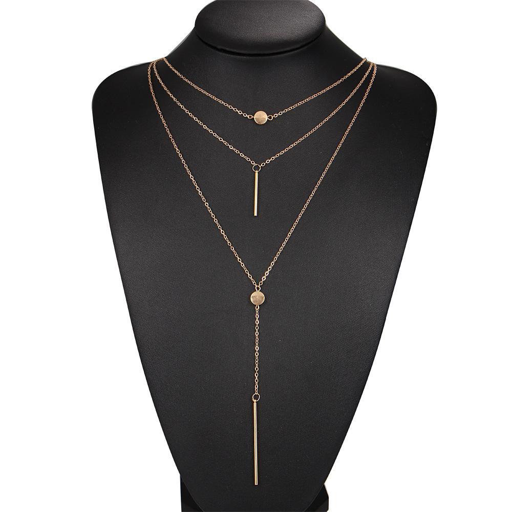 3 Piece Geometric Set Goldtone Necklace ITALY Design