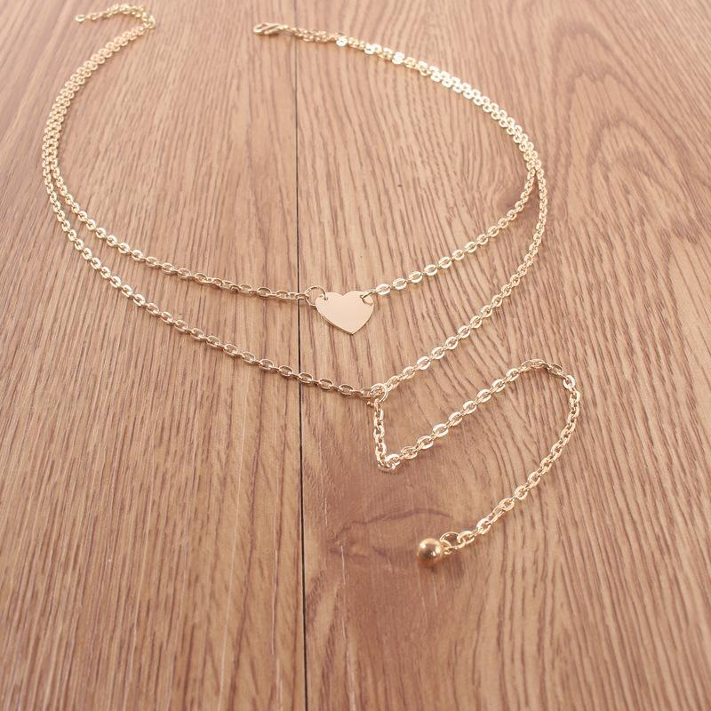 2 Piece Heart Necklace Goldtone Necklace ITALY Design