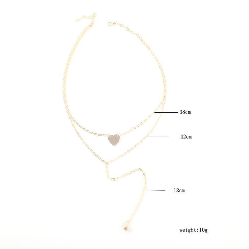 2 Piece Heart Necklace Goldtone Necklace ITALY Design