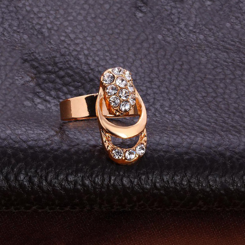 4 Piece Royal Jewelry Set With Crystals Goldtone Set in Goldtone
