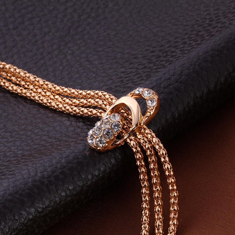 4 Piece Royal Jewelry Set With Crystals Goldtone Set in Goldtone