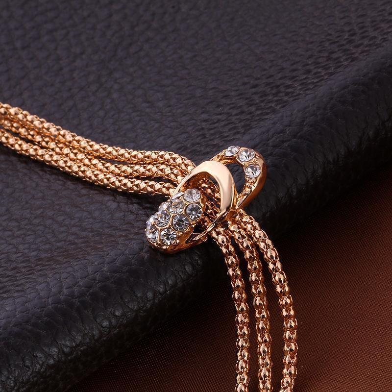 4 Piece Royal Jewelry Set With Crystals Goldtone Set in Goldtone ITALY Design