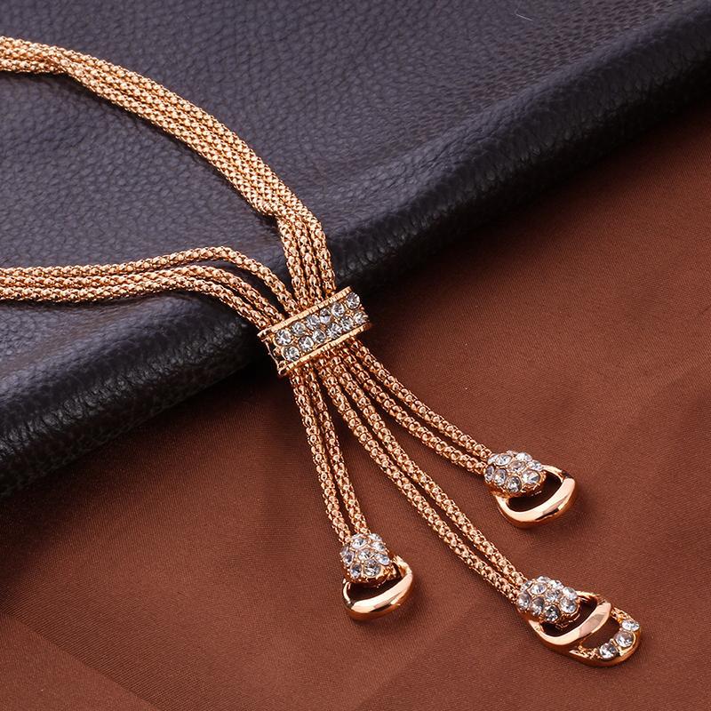4 Piece Royal Jewelry Set With Crystals Goldtone Set in Goldtone