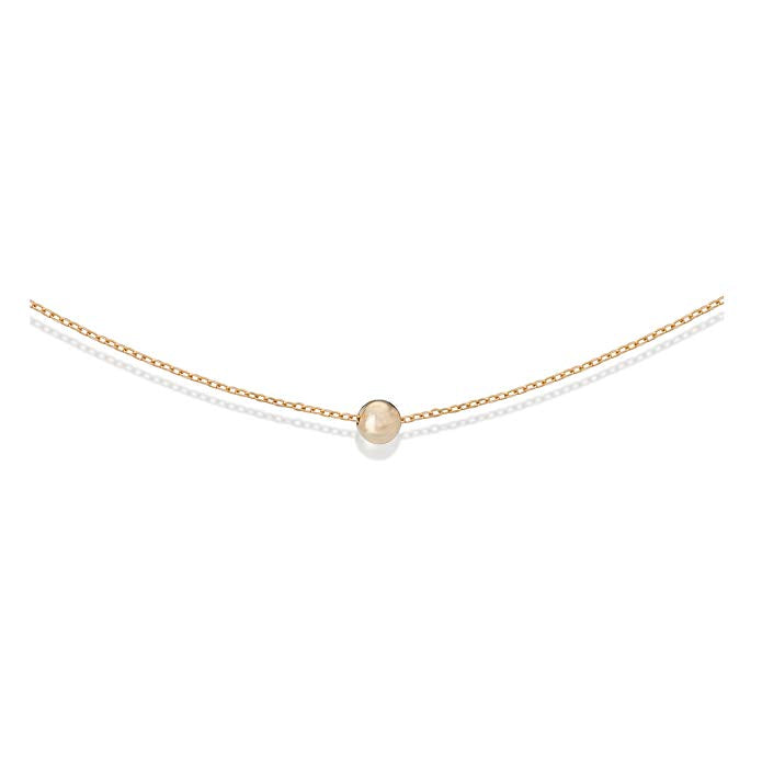 Sleek Sphere Circular Minimalist Pendant Necklace in Goldtone Tone