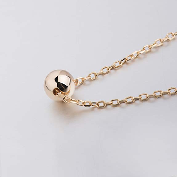 Sleek Sphere Circular Minimalist Pendant Necklace in Goldtone Tone