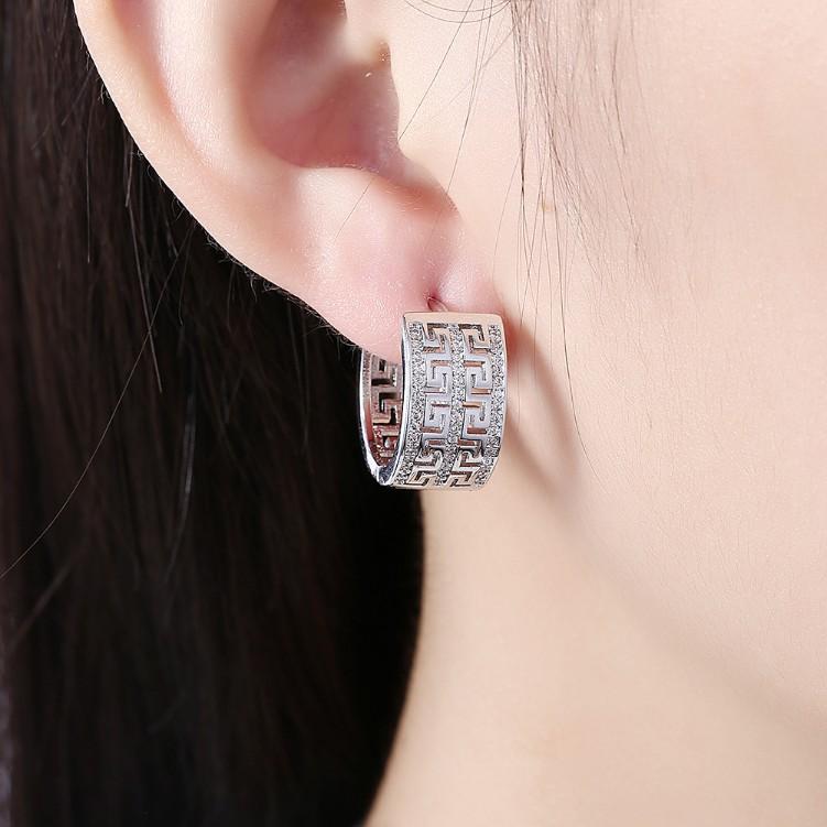 Thick Swarovski Crystal Micro-Pav'e Huggie Hoop Earrings Set in Goldtone - Riakoob Jewelry www.goldennycjewelry.com fashion jewelry for women