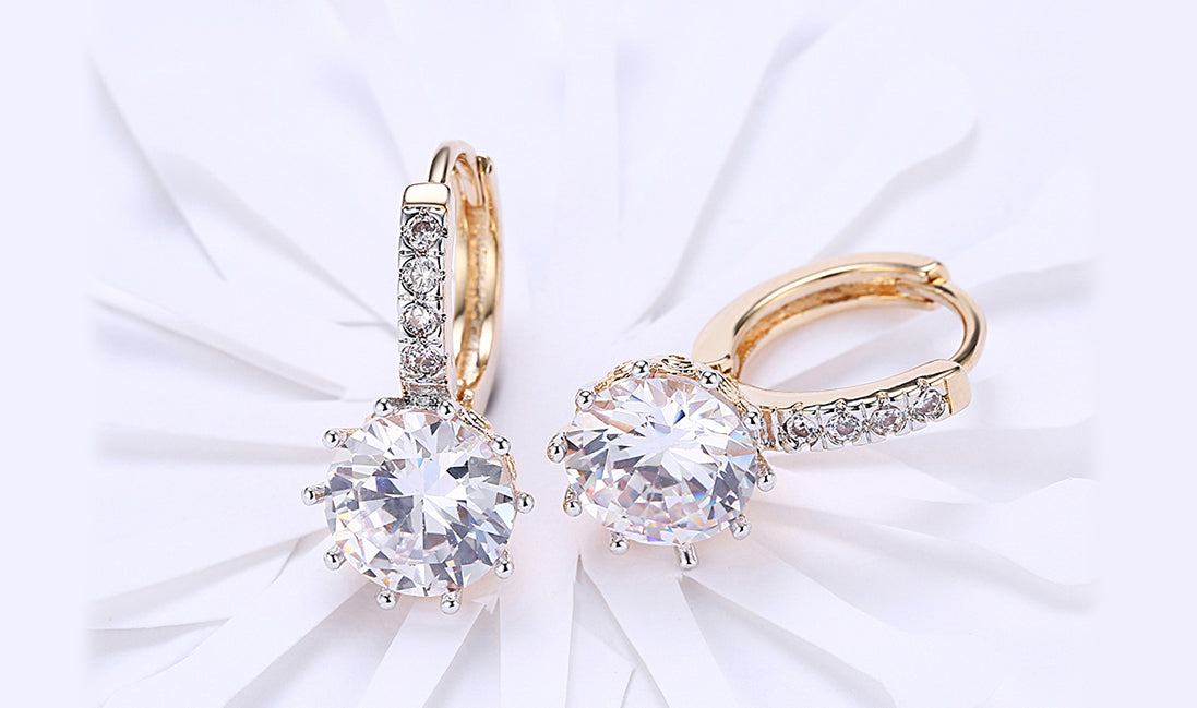 Goldtone Tone Elements Starburst Design Lever back Earrings