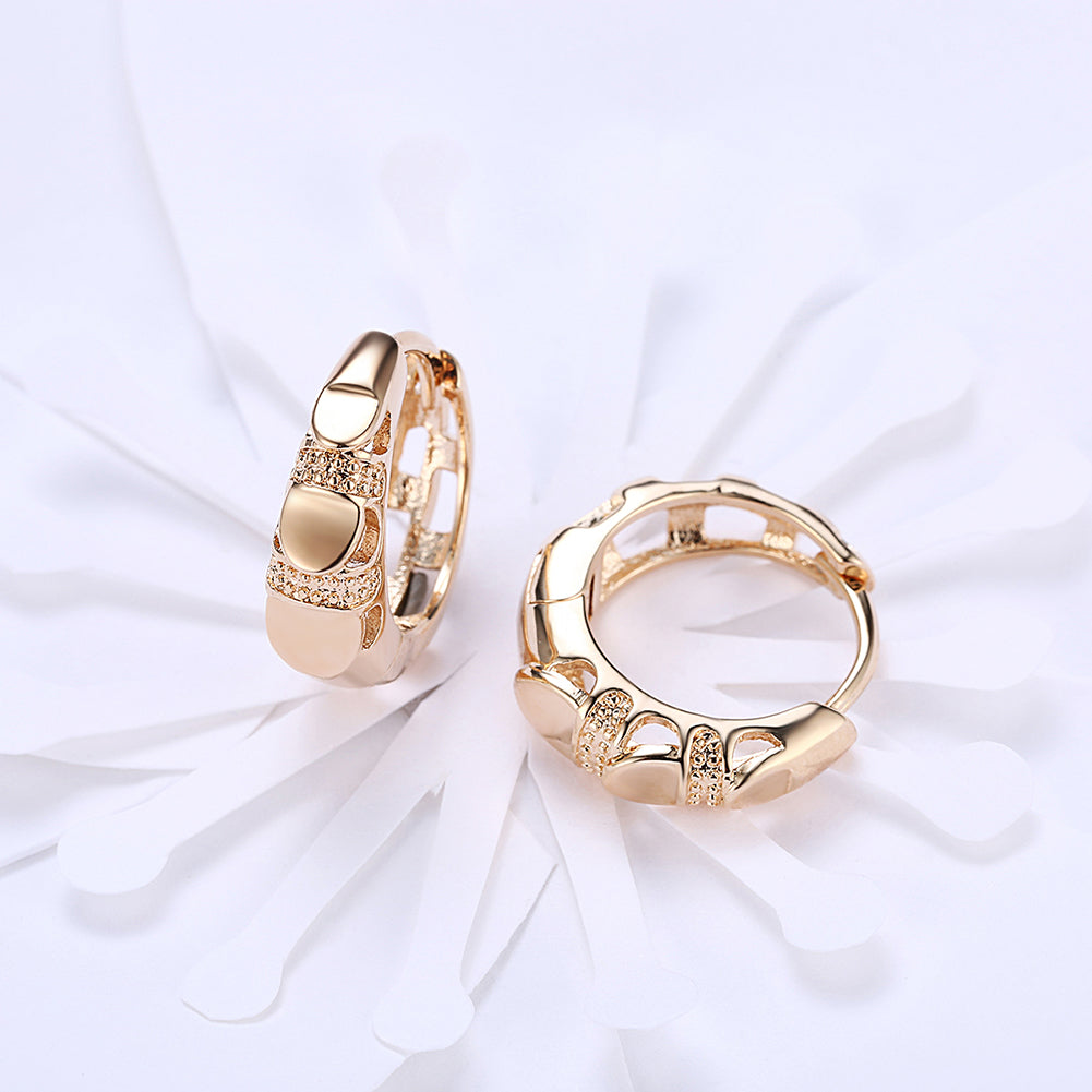 Classic Laser Cut Huggie Earring in Goldtone