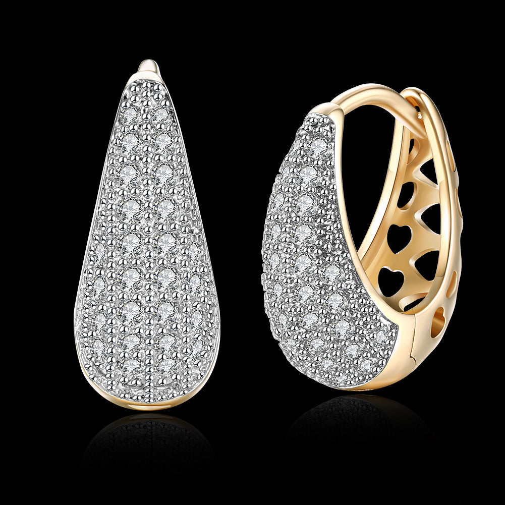 Classic Teardrop Huggie Earring in Goldtone