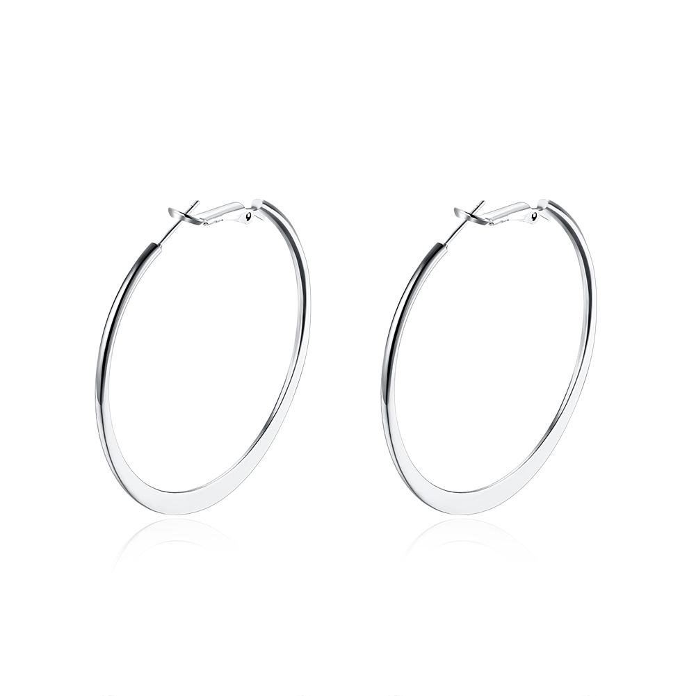 42mm Flat Hoop Earring in Silvertone, Earring, Riakoob Jewelry, Riakoob Jewelry jewelryjewelry deals, swarovski crystal jewelry, groupon jewelry,, jewelry for mom,