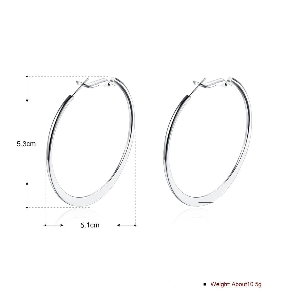 42mm Flat Hoop Earring in Silvertone, Earring, Riakoob Jewelry, Riakoob Jewelry jewelryjewelry deals, swarovski crystal jewelry, groupon jewelry,, jewelry for mom,