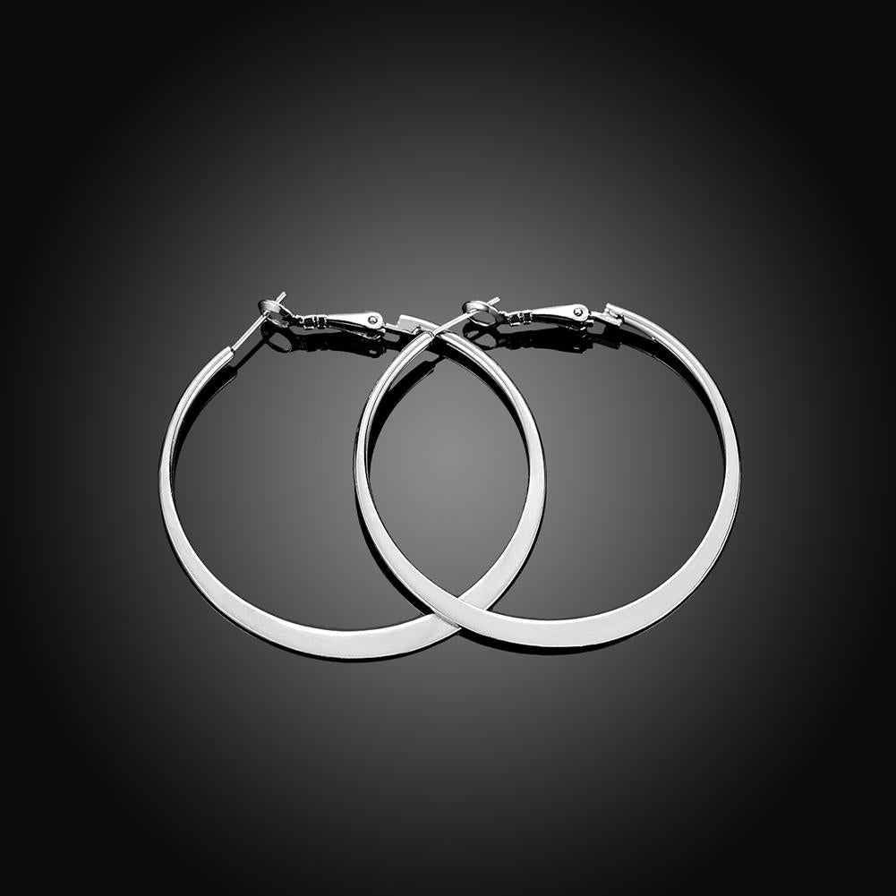 42mm Flat Hoop Earring in Silvertone, Earring, Riakoob Jewelry, Riakoob Jewelry jewelryjewelry deals, swarovski crystal jewelry, groupon jewelry,, jewelry for mom,