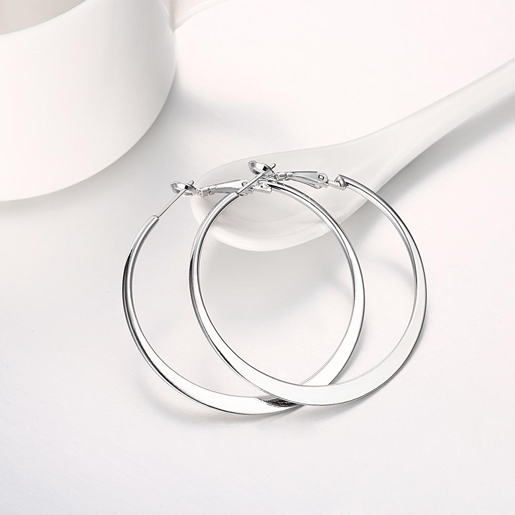 42mm Flat Hoop Earring in Silvertone, Earring, Riakoob Jewelry, Riakoob Jewelry jewelryjewelry deals, swarovski crystal jewelry, groupon jewelry,, jewelry for mom,