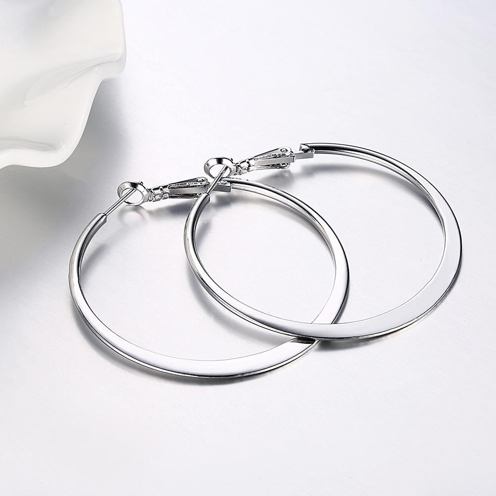 42mm Flat Hoop Earring in Silvertone, Earring, Riakoob Jewelry, Riakoob Jewelry jewelryjewelry deals, swarovski crystal jewelry, groupon jewelry,, jewelry for mom,