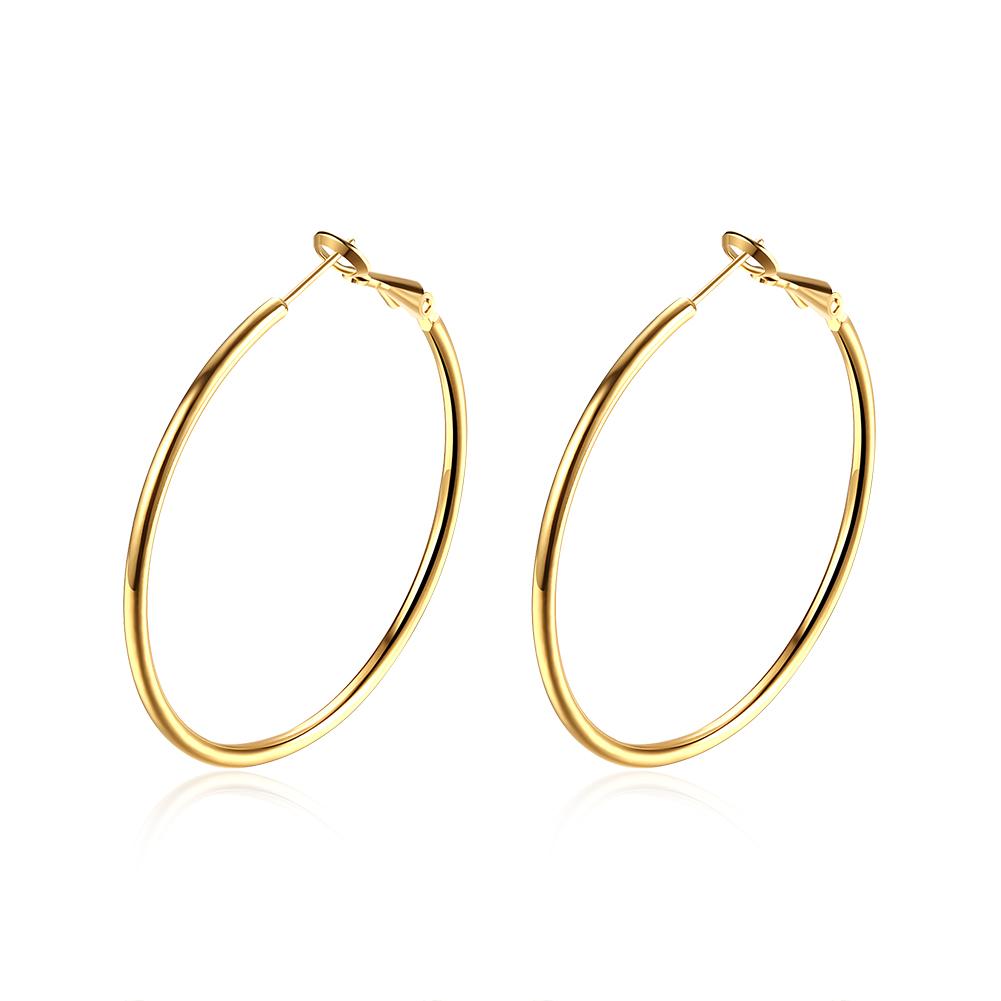 42mm Round Hoop Earring in Goldtone, Earring, Riakoob Jewelry, Riakoob Jewelry jewelryjewelry deals, swarovski crystal jewelry, groupon jewelry,, jewelry for mom,