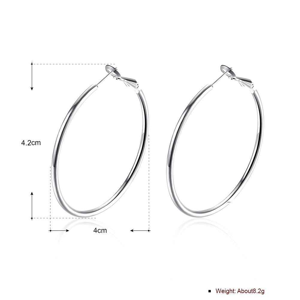 42mm Round Hoop Earring in Silvertone, Earring, Riakoob Jewelry, Riakoob Jewelry jewelryjewelry deals, swarovski crystal jewelry, groupon jewelry,, jewelry for mom,