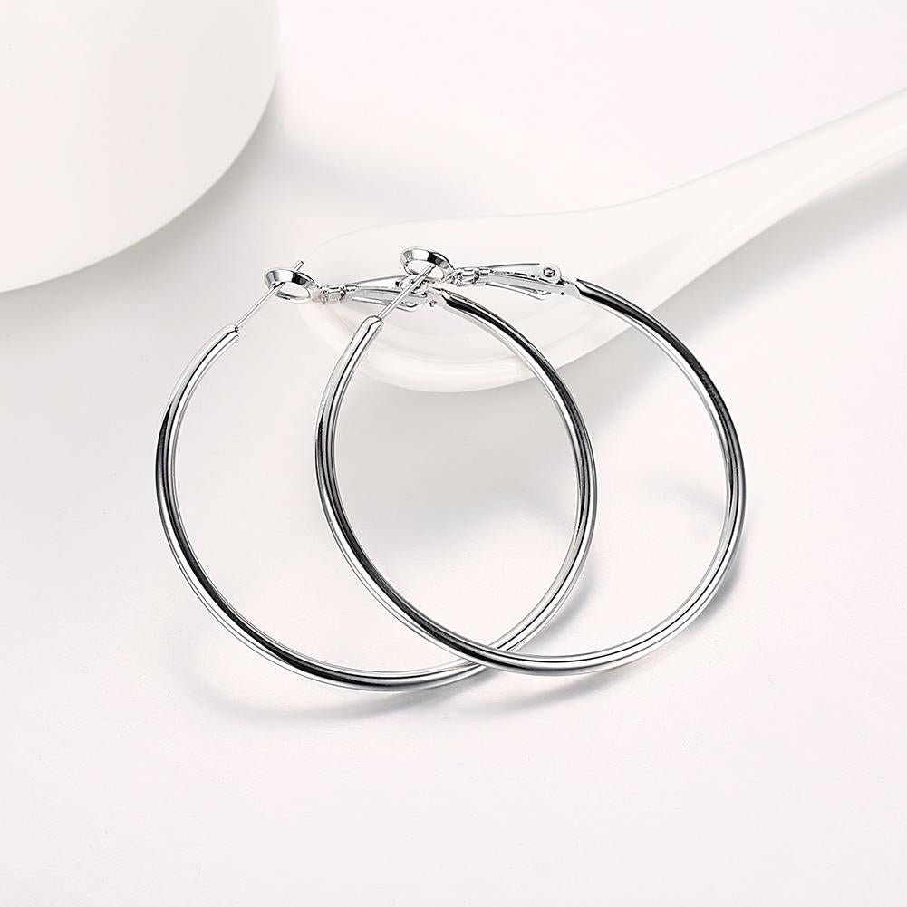 42mm Round Hoop Earring in Silvertone, Earring, Riakoob Jewelry, Riakoob Jewelry jewelryjewelry deals, swarovski crystal jewelry, groupon jewelry,, jewelry for mom,