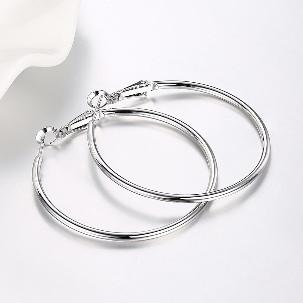 42mm Round Hoop Earring in Silvertone, Earring, Riakoob Jewelry, Riakoob Jewelry jewelryjewelry deals, swarovski crystal jewelry, groupon jewelry,, jewelry for mom,