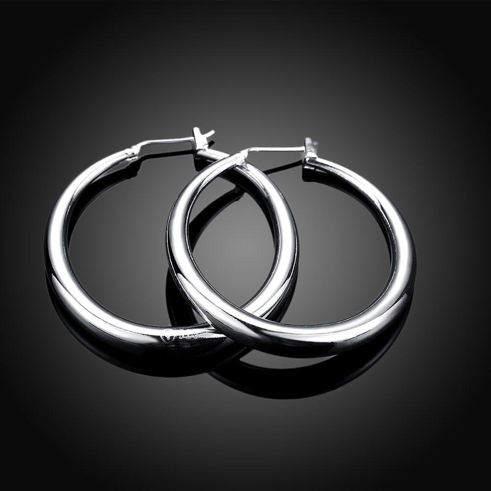 French Lock Hoop Earring in Silvertone