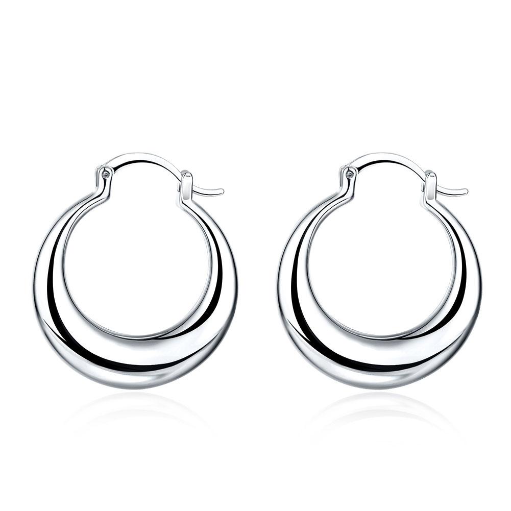 Серьги-кольца French Locksmooth в серебристом тоне