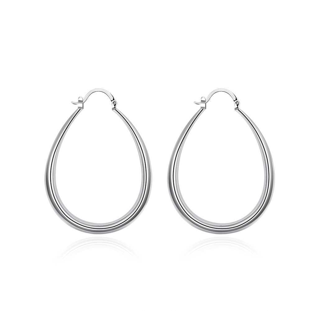 40mm French Lock Hoop Earring in Silvertone, Earring, Riakoob Jewelry, Riakoob Jewelry jewelryjewelry deals, swarovski crystal jewelry, groupon jewelry,, jewelry for mom,